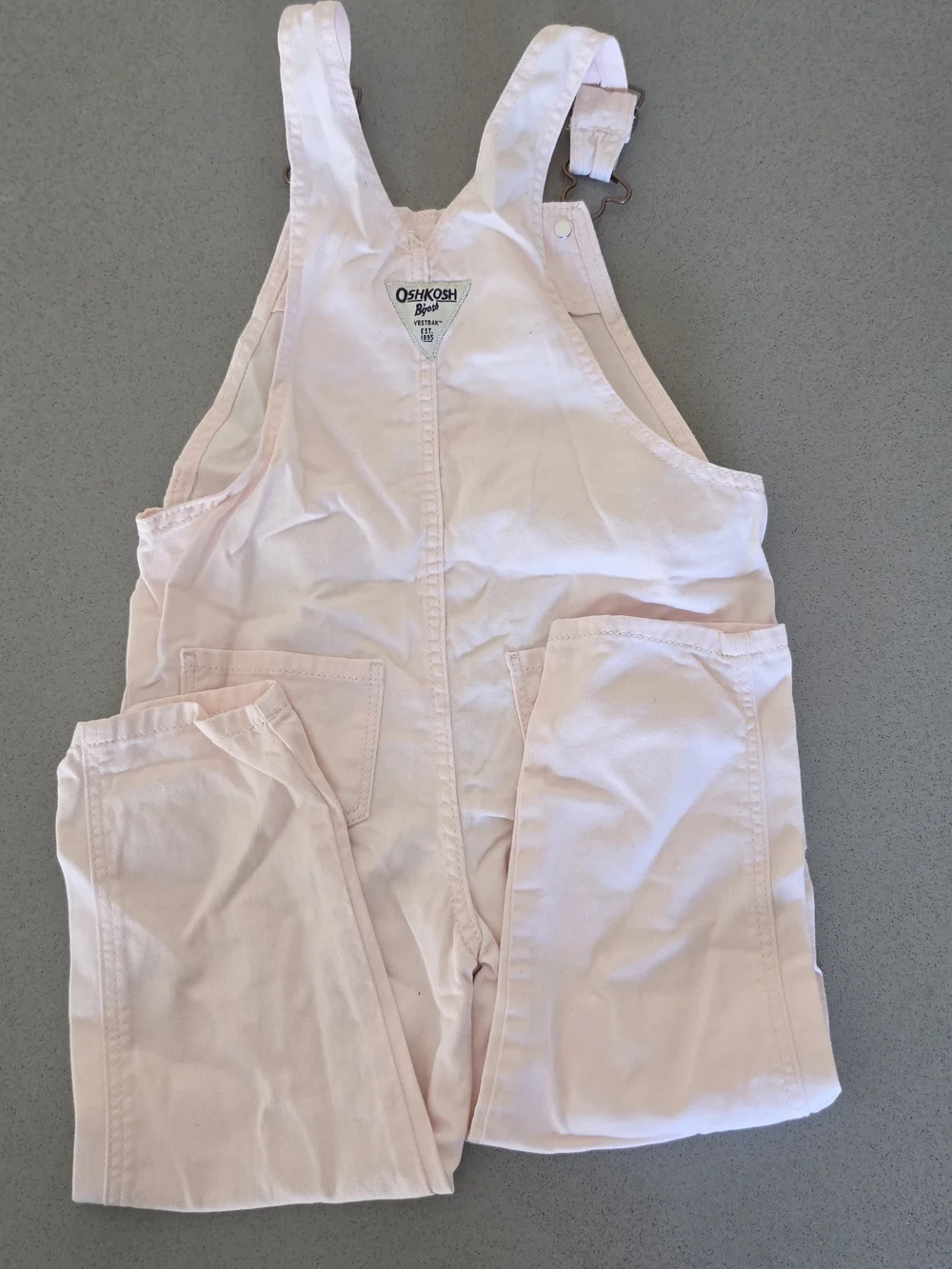 OshKosh B'gosh Pale Pink Girls' Heart-Pocket Overalls